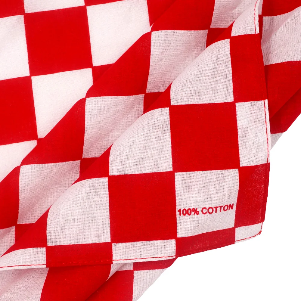 Bandana, karierte Flagge, Auto-Rennen, Baumwoll-Bandanas, schwarz-weiß kariertes Muster, Schal, Fahrtuch für Auto-Racing-Fans – Detail 12