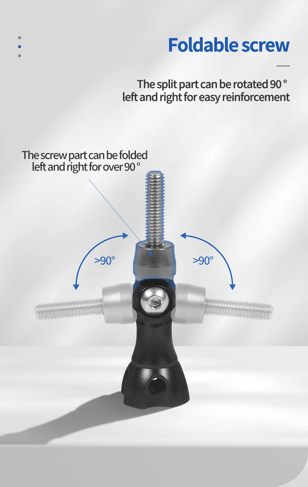 Description Picture 3 of itemM5 Thumb Screw Upgraded Foldable Aluminum Knob Stainless Steel Bolt for GoPro Hero 13 12 11 DJI Action Camera Monopod Tripod