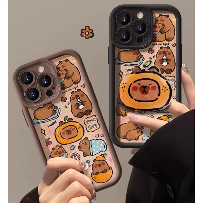 Capybara Grip Tok Holder Cartoon Multistep Soft Phone Case