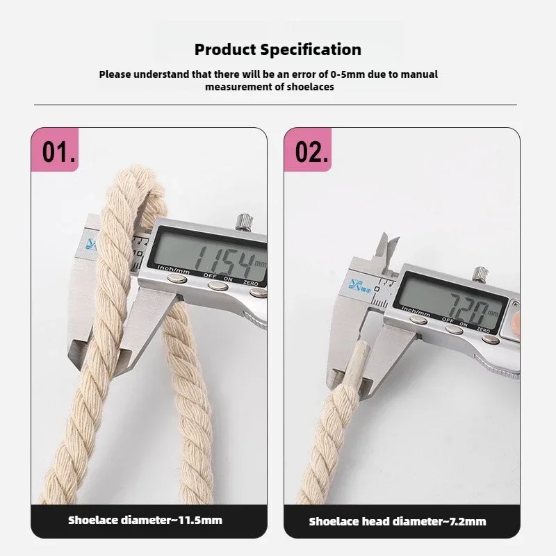 Sport Shoelaces 2PCS 10mm Width Round Linen Shoelaces for Sneakers Board Shoes Canvas AF1/AJ Shoe Rope Sport Shoelace Decoration 100cm