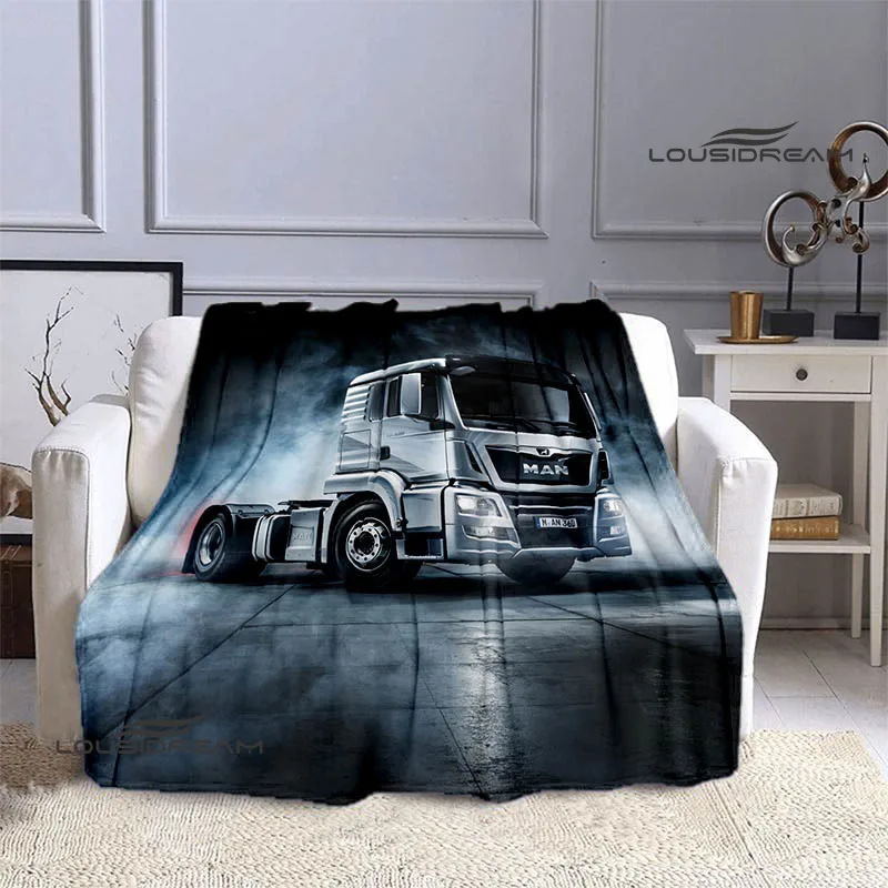 Man truck logo printed blanket Flannel Soft Comfort Blanket Home Travel Blanket blankets for beds Picnic blankets Birthday Gift 4