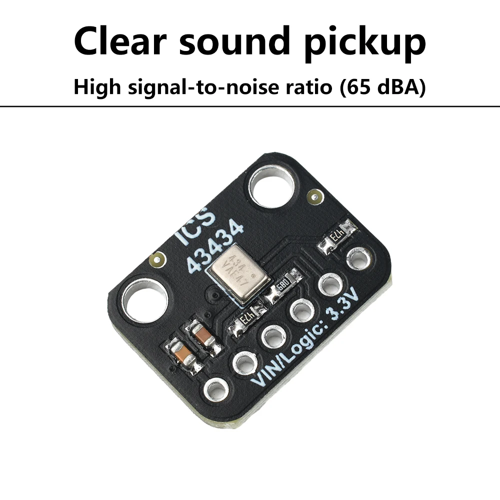 DC 1.5V-3.6V ICS-43434 I2S MEMS Microphone Module Low-pass Filter Module Mini High Signal-to-noise Ratio 65dBA
