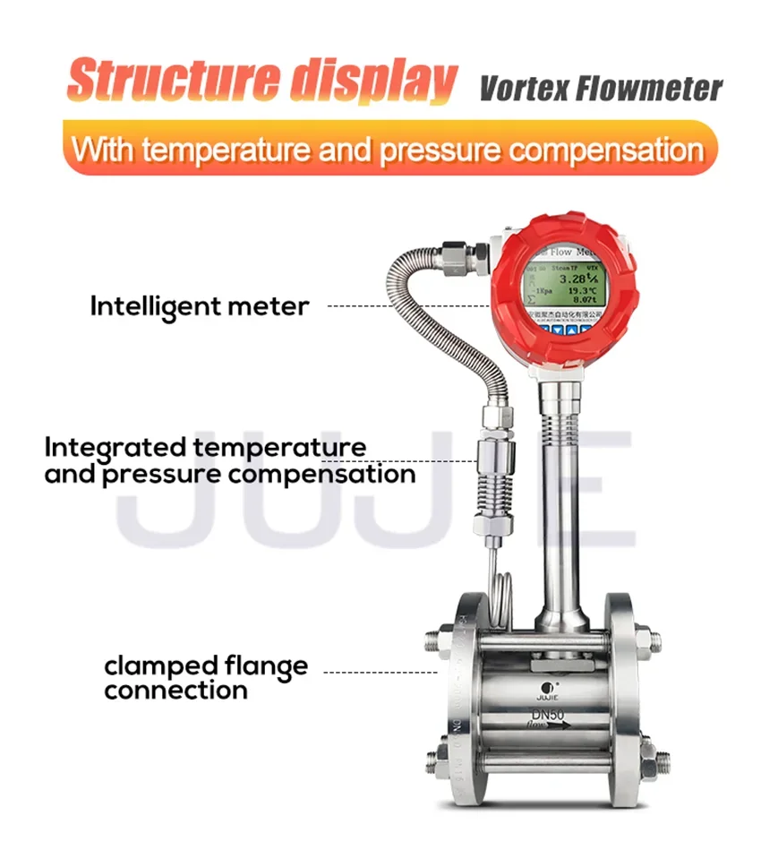 Digital Steam Vortex Air Flow Meter Intelligent Steam Compressed Air High-precis