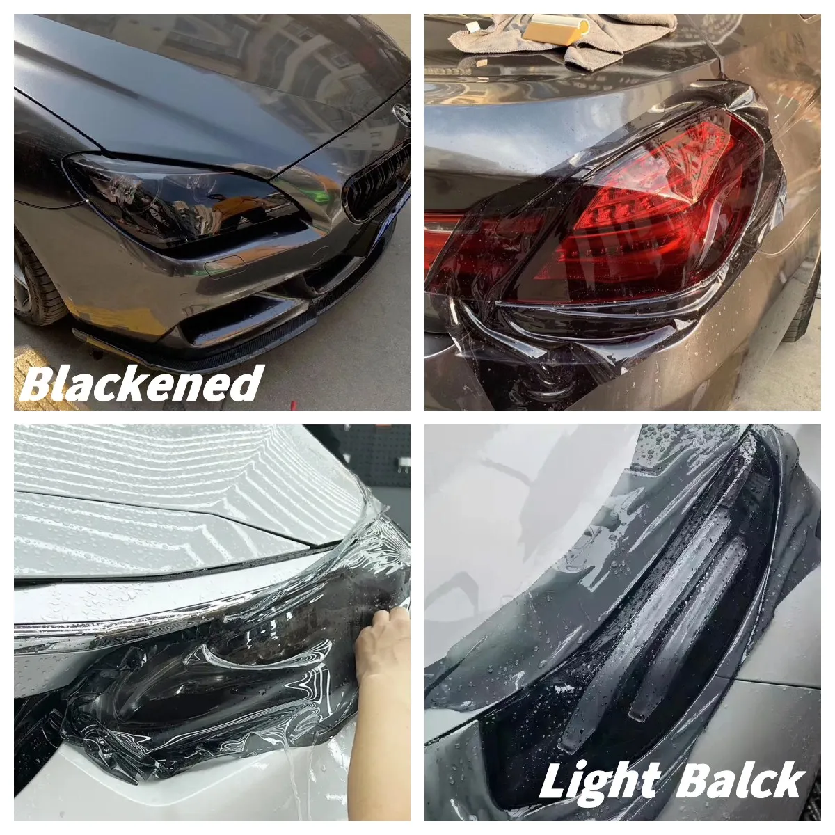 Self-healing Tpu Ppf Headlight Film Anti Scratches Protect Smoke Black Car Lamp Tint Film For Audi Bmw Tesla Decorate Styling 6