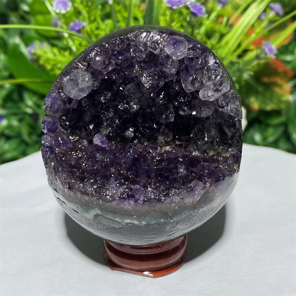 

Amethyst Ball Natural Crystal Cluster Opening Smile Sphere Specimen Minerals Stone Quartz Healing Energy Home Decorations