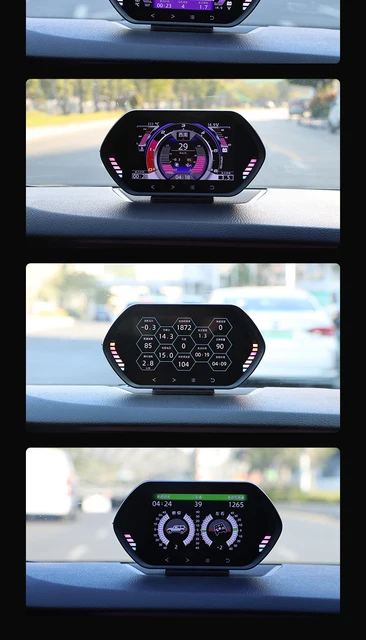 Inclinometro HUD Per Auto - Misuratore Pendenza Digitale, Monitoraggio Angolo Beccheggio E Rollio, Allarme