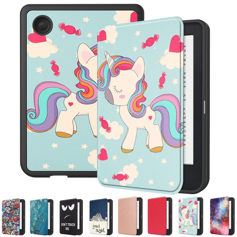 Per Kobo Clara 2E Case 2022 6 Pollici Cute Unicorn Cat Butterfly Painted Soft Tpu Back Ebook Per Kobo Clara 2E Cover 2022 Kids + Pen