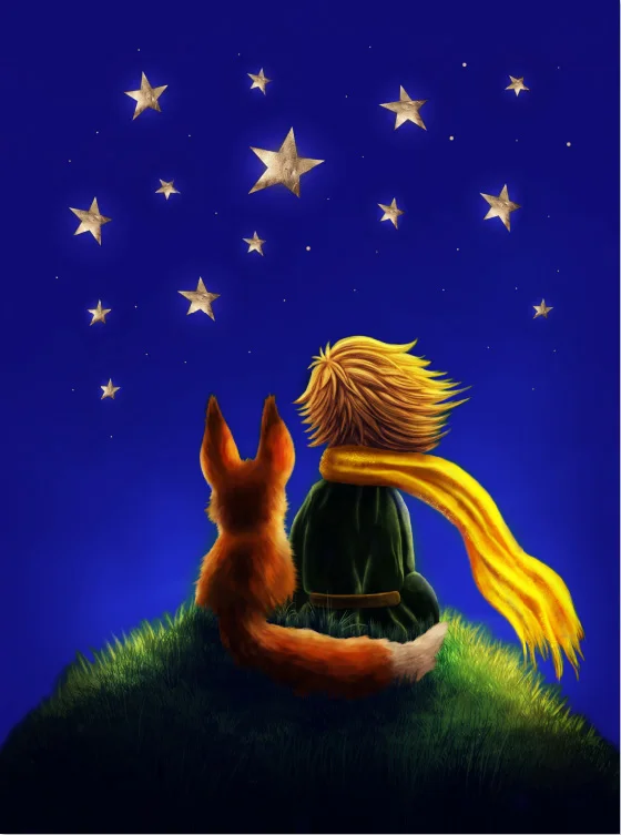 5 X7Ft Blue Sky Little Prince Gold Night Stars Green Le Petit Prince Custom Photo Background Studio Sfondi Vinile 150Cm X 220Cm