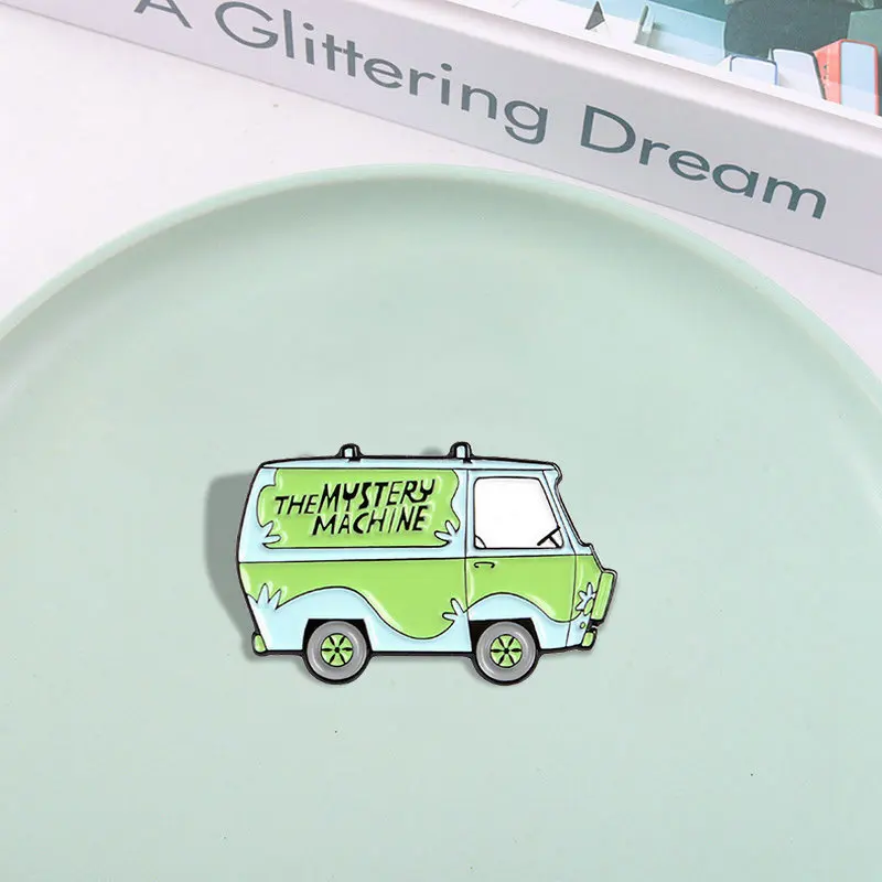 10 Pz/Lotto The Mystery Machine Spille Smaltate Custom Cartoon Scooby Bus Spille Spilla Borsa Per Camicia Fun Badge Old School