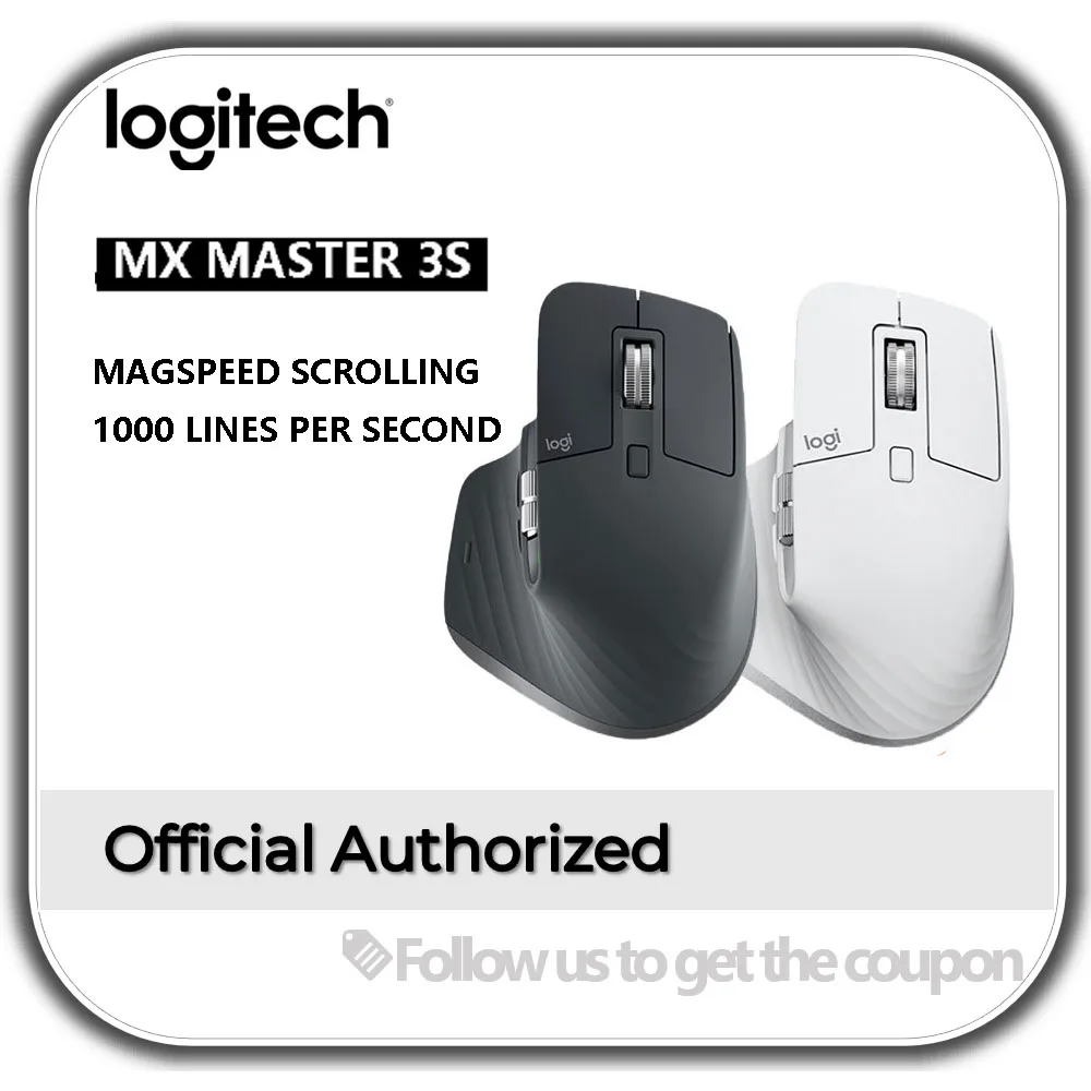 Logitech MX Master 3S - Wireless Performance Mouse, Ergo, 8K DPI, Track on  Glass, Quiet Clicks, USB-C, Bluetooth, Windows, Linux, Chrome - Pale Grey 