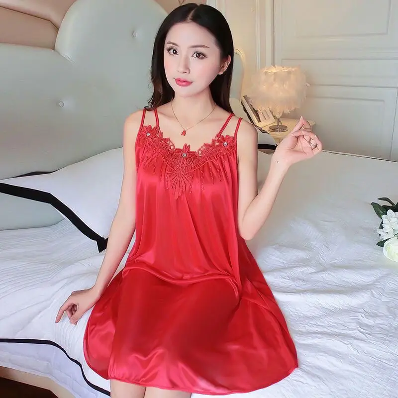 قمصان نوم نسائية رقيقة من الحرير الجليدي ناعمة مري...