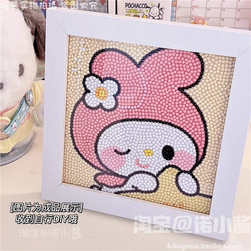 Hello Kitty Kawaii My Melody Cinnamoroll DIY Diamond Painting Photo Frame  Anime Sanrioed Girl Heart Handmade Birthday Gift