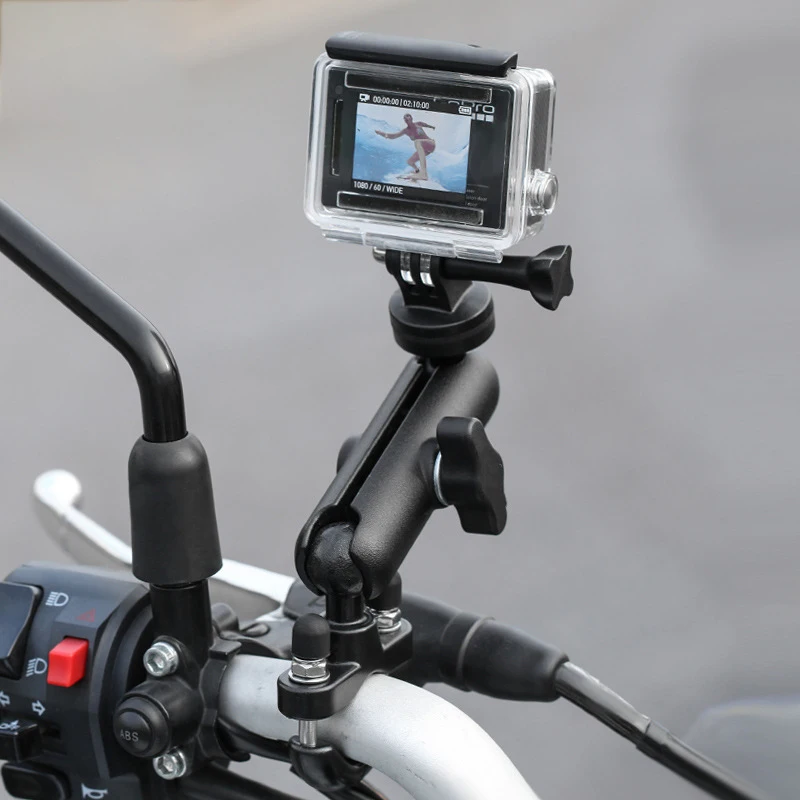 Motorcycle Handlebar Mount Bicycle Holder For GoPro Hero 13 12 11 10 9 8 SJCAM Insta360 AKASO DJI Osmo Action Camera Accessories
