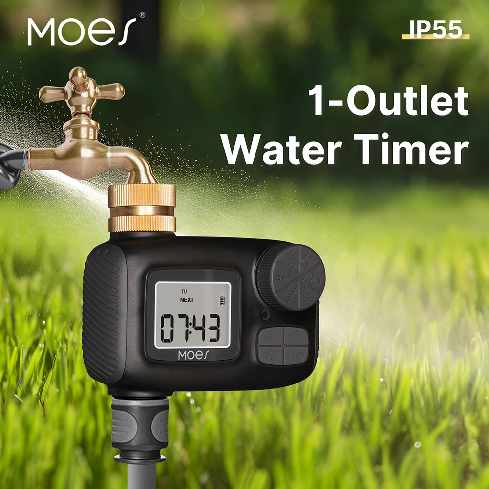 Smart Water Timer 1-Outlet Irrigation Sprinkler Water Timer Rain Delay Programmable Automatic Irrigation Timer Garden Supplies
