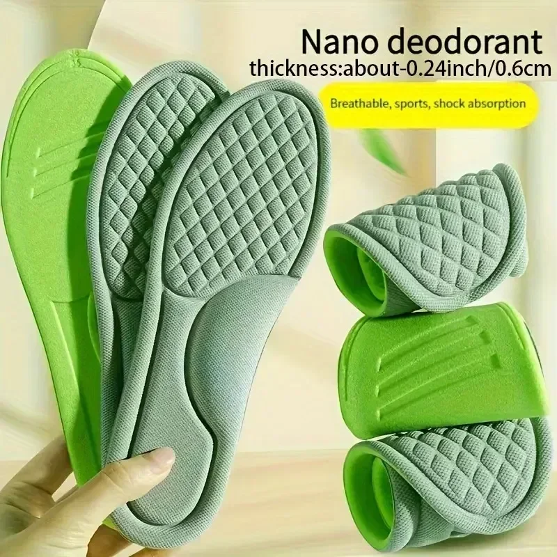 2-20pcs Deodorant Absorb-Sweat Soft Massage Memory Foam Sport Insoles Men Women Feet Orthopedic Shoe Pads Running