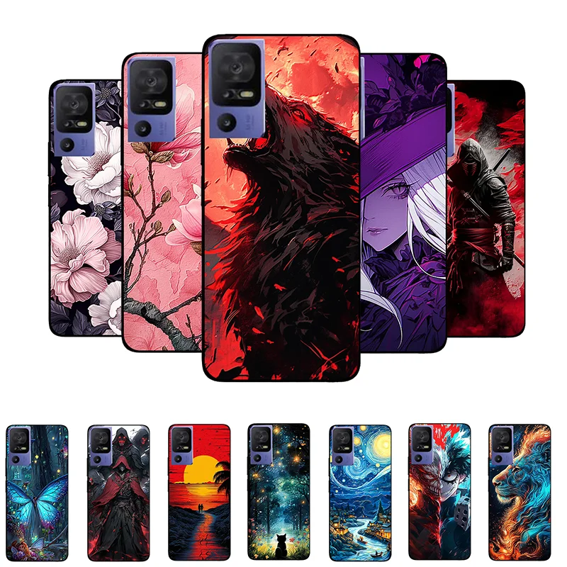 Floral Wolf Soft Silicone Shockproof Phone Case