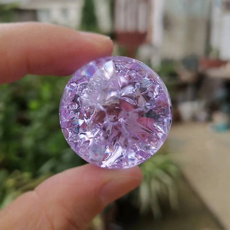 Crystal Ice Crack Ball Water Fountain Bonsai Glass Sphere Home Decoration Ornaments Feng Shui Figurine Marble Magic Gifts crystal ornaments deer crystal ball ornament crystal balls crystal ball ornament hollow ball decoration mirror ball decoration