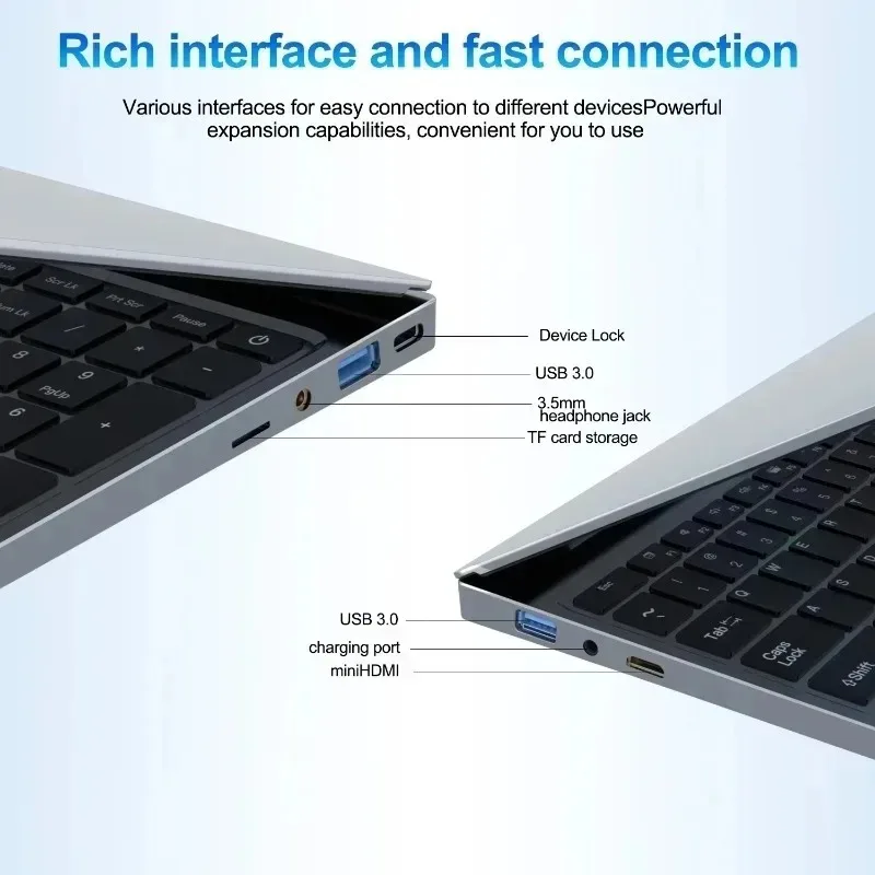 【브랜드+】새로운 윈도우 11 경량형 인텔 6500Y 32GB RAM 2TB SSD 15.6인치 노트북 비즈니스 및 게임용 백라이트 키보드 지문인식