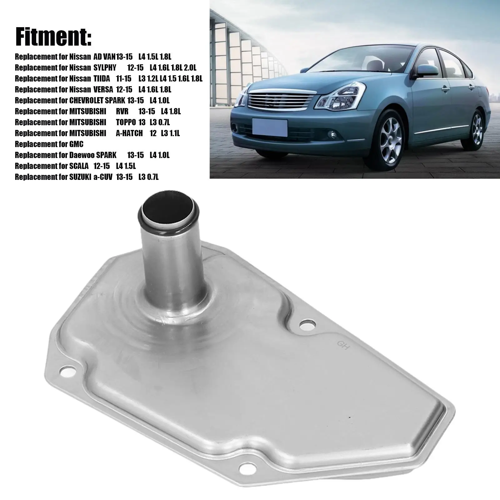 CVT Transmission Oil Filter Set Rubber ABS RE0F11A Durable High Hardness for car Replacement for Nissan ALMERA 12-15 L3 1.2L