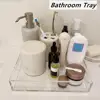 Jewelry Display Tray with Handle Large Capacity Smooth Edge Clear Acrylic Storage Tray Earrings Necklaces Jewelry Plate 5