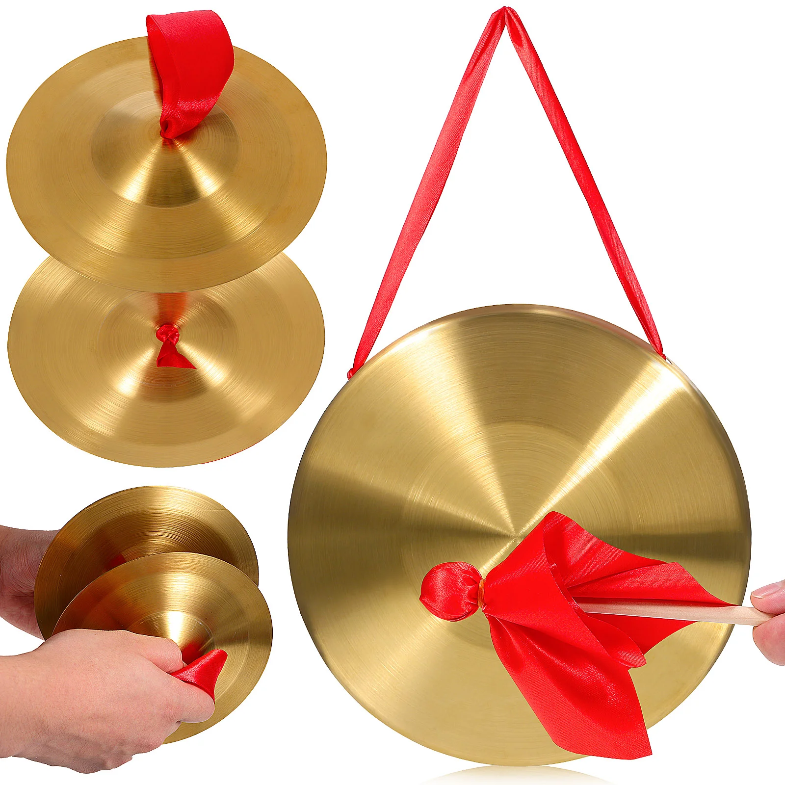 

Gong Cymbal Shoopati Warning Instrument Percussion Percussor Music Hand With Play Hammer Copper Loud