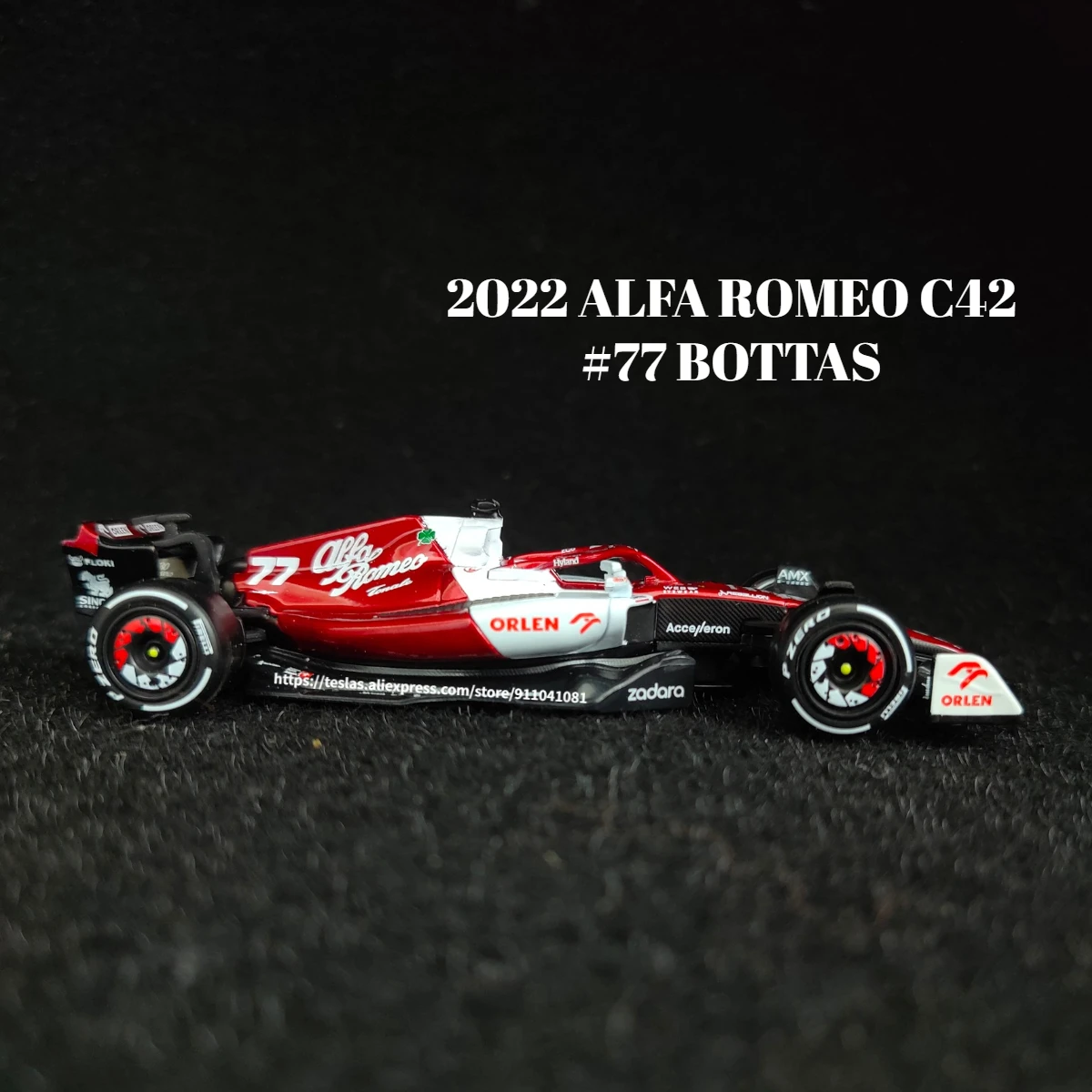 Bburago F1 2022 Car Model, Scale 143 Alfa Romeo C42 Zhou Bottas