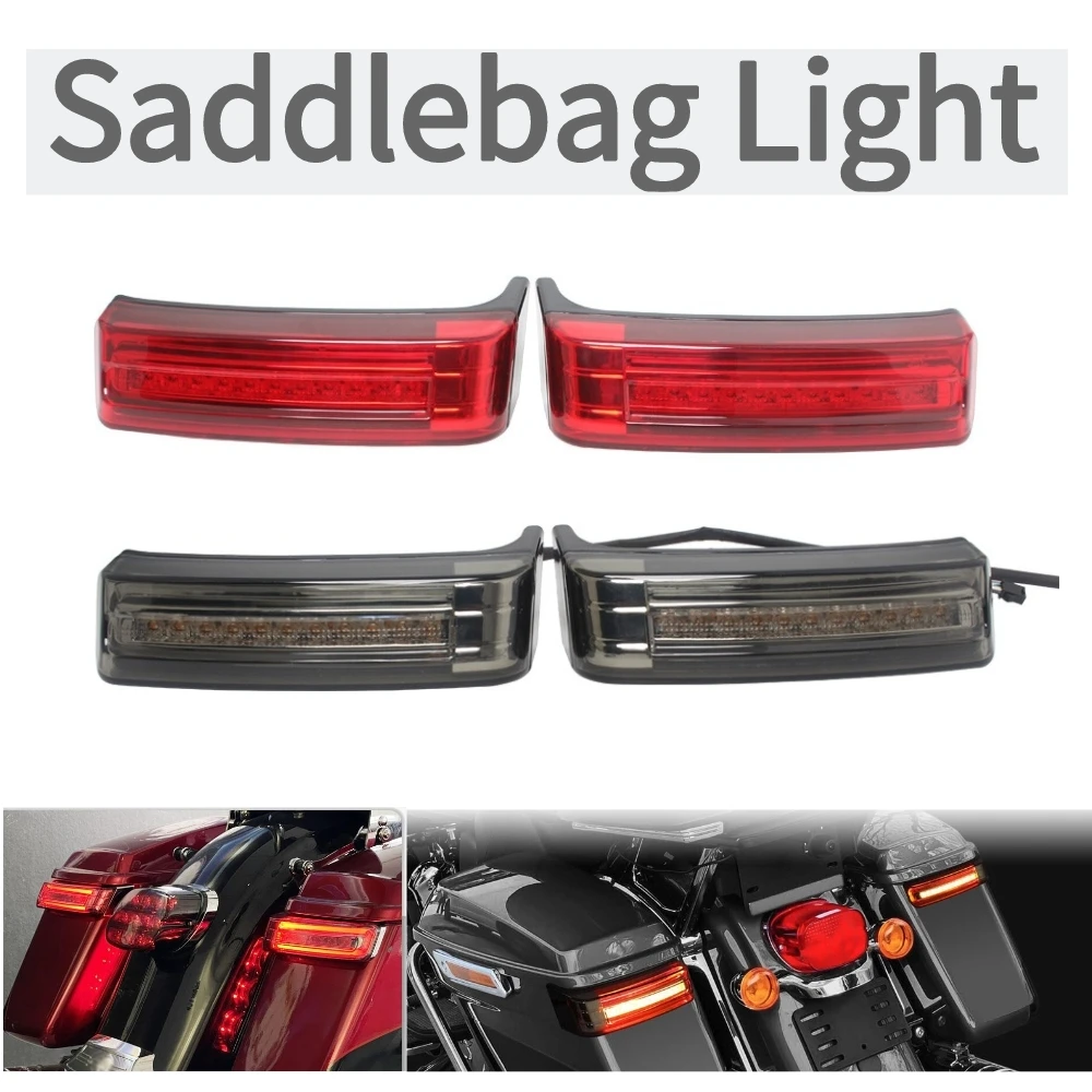 

Motorcycle Saddlebag Light Turn Signals Luggage Tail Brake Light LED DRL Taillight For Harley Touring Street Glide Road King 14+