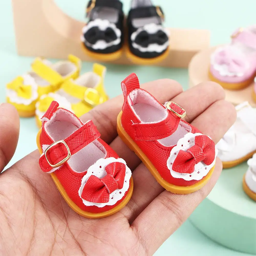 Dolls Accessories Handmade Boots 5.5cm Bow Decorate Cotton   Casual Shoes  Leather Shoes Mini Bow Shoes  Shoes