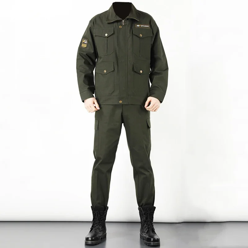 

New Outdoor Labor Insurance Clothing Cotton Spring and Autumn Men's Work Clothes Wear-resistant Welder Jacket Pants Suit