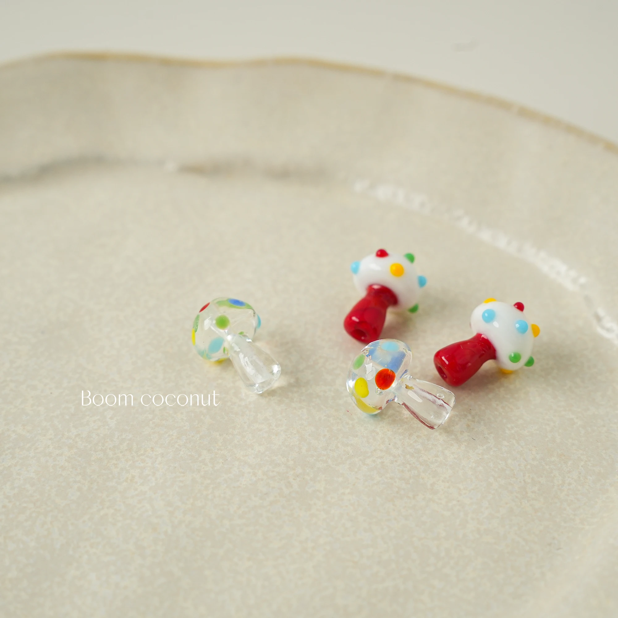 10pcs 수제 유리 버섯 비즈 DIY 구슬 소재 귀걸이 웨이브 포인트와 수제 팔찌 액세서리