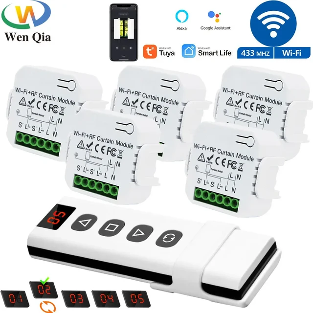 Interruptor De Cortina Para Persianas Tuya Life Wifi De 433