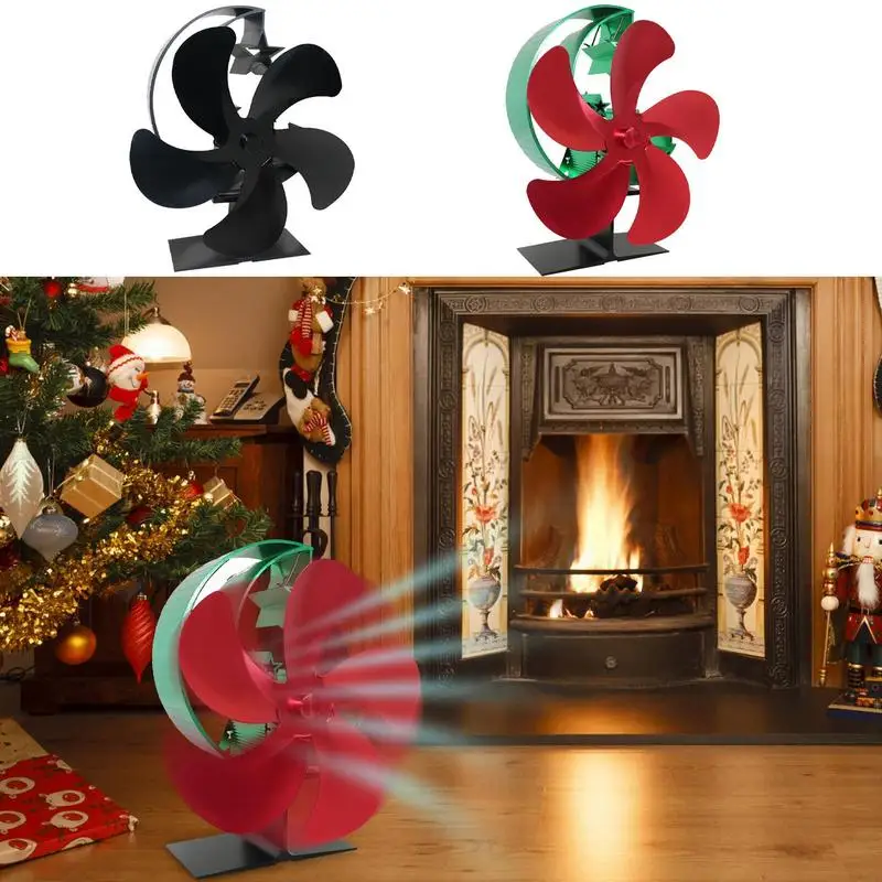 Wood Stove Blower Fan Moon Star Design Wood Burning Stove Fan With 5 Blades Thermoelectric Blower Fan For Wood Burning