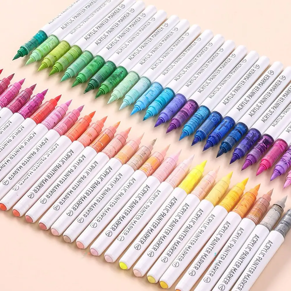9-Colors Acrylic Marker Pen Stackable Color Straight Liquid Colour Pen Quick Drying Smooth Writing Art Watercolor Pen Graffiti 2