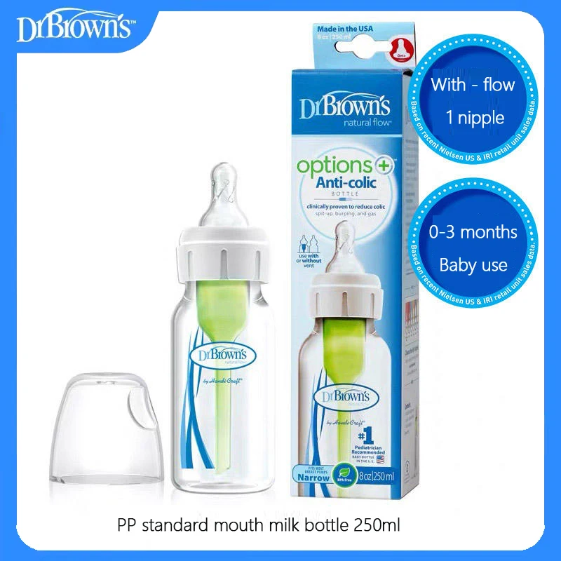 

Dr. Brown's newborn baby bottle / 60ML 120ML 250ML / Standard mouth PP milk bottle