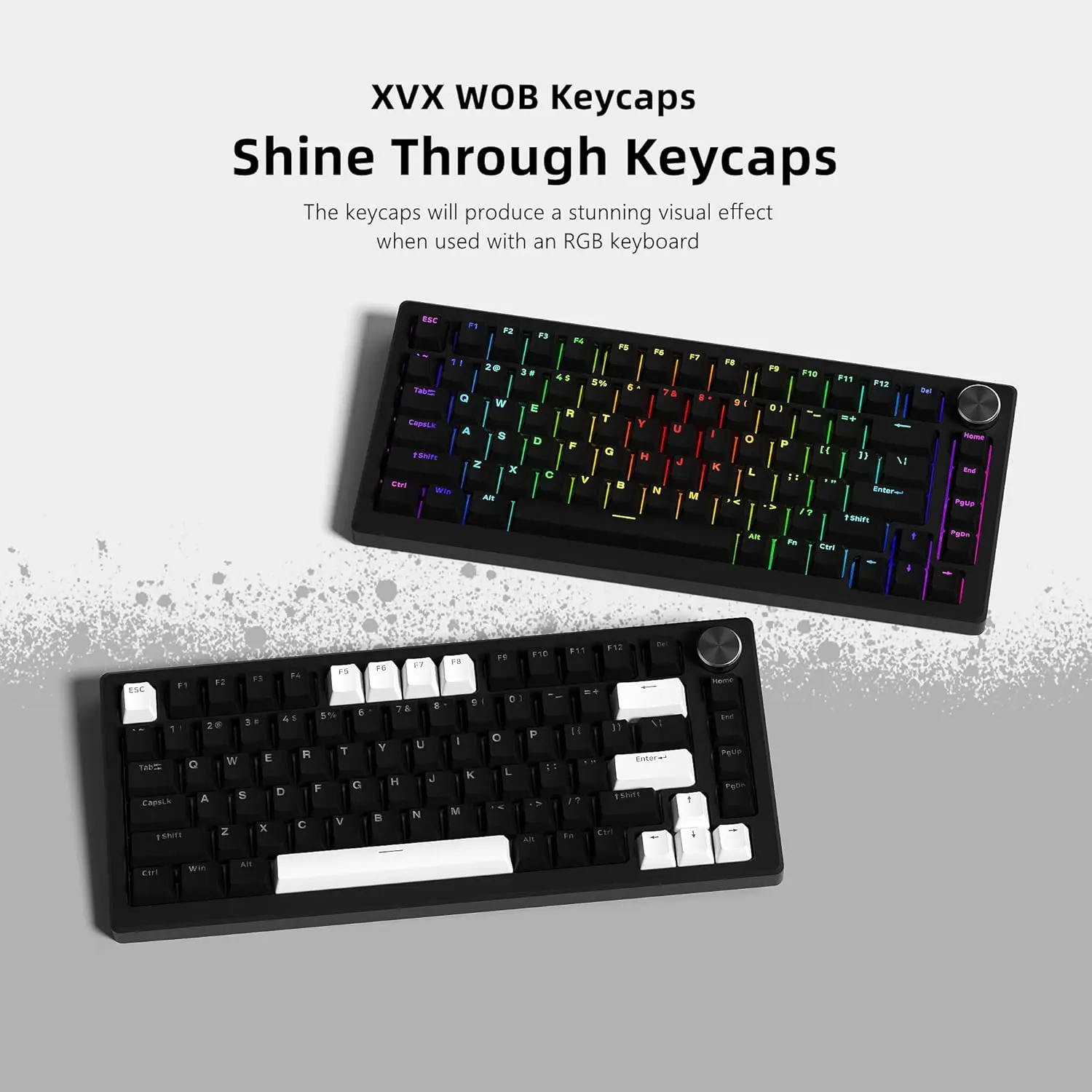 Double Shot Pbt Keycaps para Cherry Gateron Switches mx Teclado Gamer Brilho Através de Backlit Xvx Oem Perfil Baixo - Imagem 2