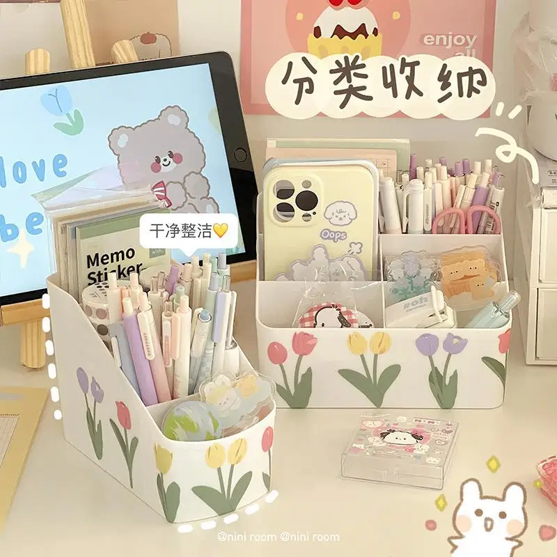 

Настольный держатель для ручек 4-5 ячеек, милые канцелярские принадлежности, подарок для детей, школьные и офисные принадлежности, простой дизайн