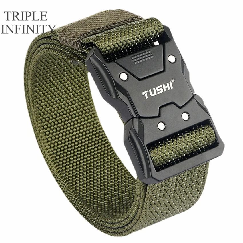 2022 Quick Release Pluggable Buckle Tactical Belt Tough Nylon Military Belt For Men Combat
