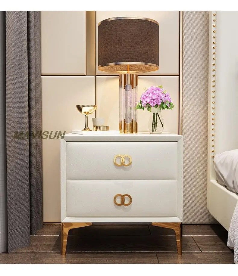 Description Picture 5 of itemSmall Bedside Table For Girls In Pink Creative Storage Cabinet Near The Bed With Double Drawers Auxiliary Bedroom Furniture