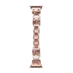 Luxury Heart Diamond Band for Apple Watch - Love Metal Strap (Rose Gold)