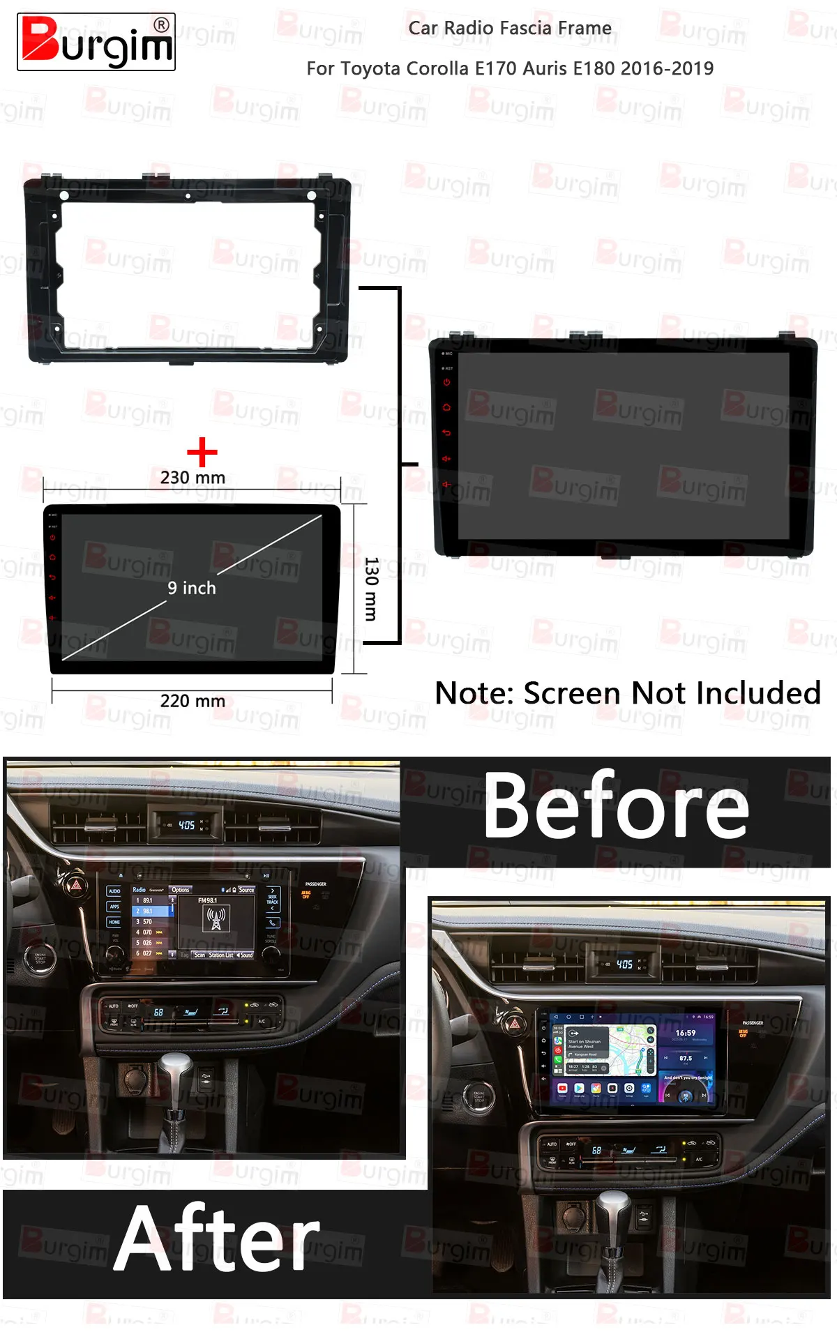 SONY E PZ 16-50mm F3.5-5.6 SELP1650 ブラック ステレオラジオフェイシアフレーム に適合する カローラ 11 に