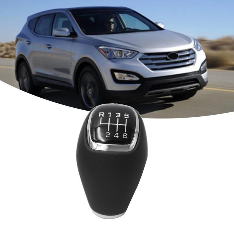 

437112W200 ручная кожаная ручка переключения передач для автомобиля, 6 скоростей, для Hyundai Santa Fe DM IX45 Sports 2012-2015, автомобильные запасные части