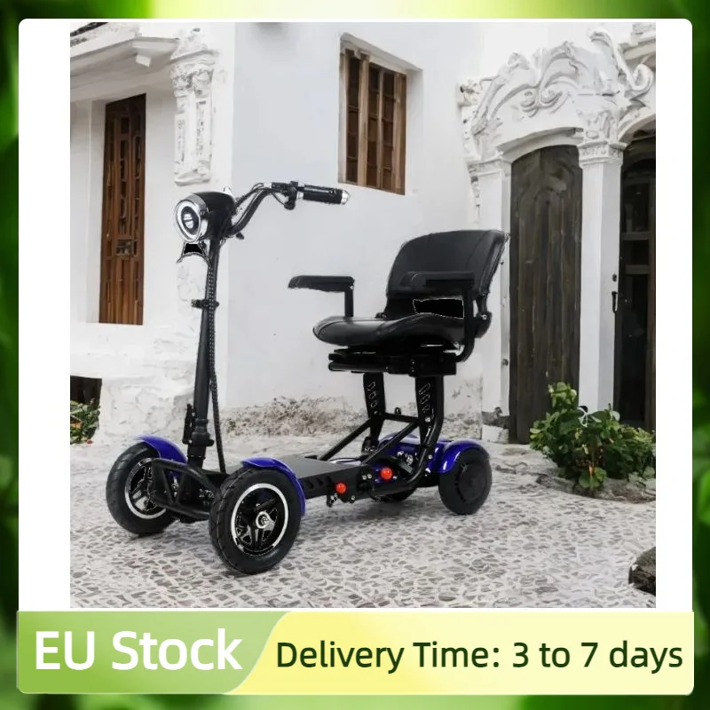10 inch foldable electric scooter for adults elderly with seat 500w 36v lightweight mobility scooter for travel 4 wheels folding