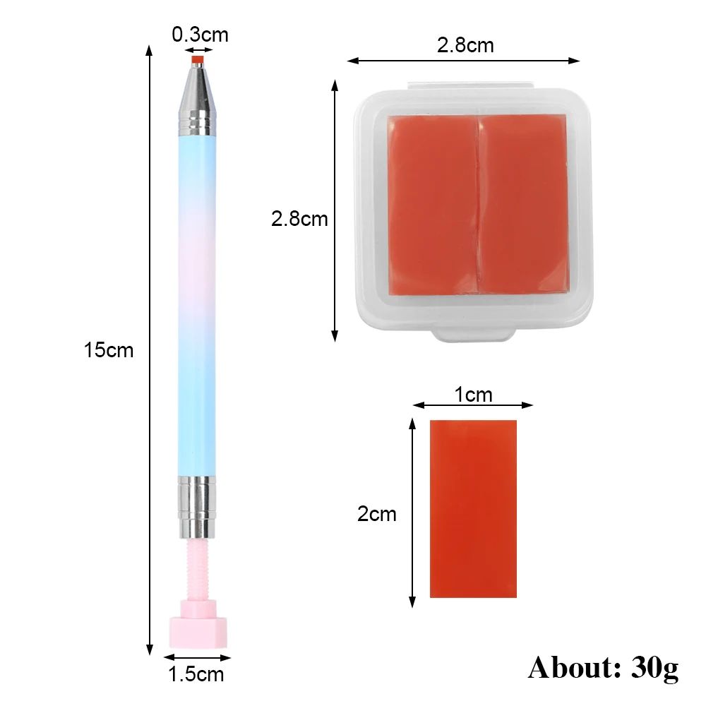 Stylos Peinture Diamant, 6 Pointes Métal, Outil DIY 5D Multipoint (bleu