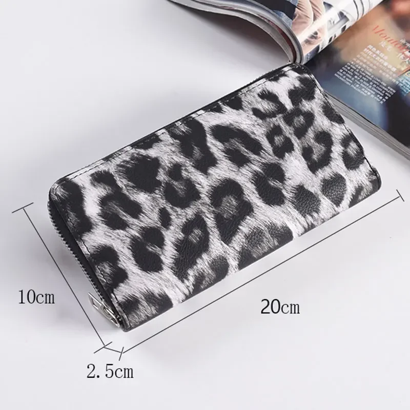 Leather Women Wallet Classic Leopard Animal Print Long Wallets Female Cards Holder Clutch Bag Fashion Ladies Purses 4
