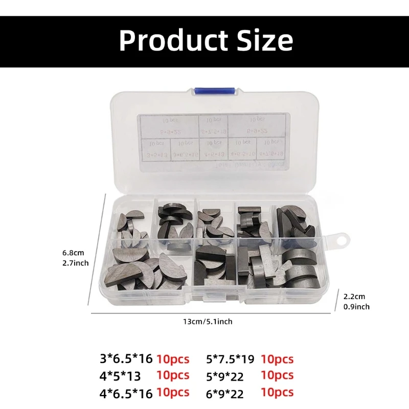 Engine Key Assortment set Carbon Steel Spring Wedges Assortment Half Moon Driving Wedges Essential for Workshop Repairs