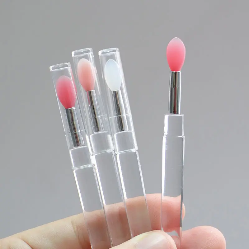

5pcs Portable Lip Gloss Applicator Multifunctional Silicone Lip Brushes With Dust Cap Makeup Lipstick Brushes Cosmetic Tools