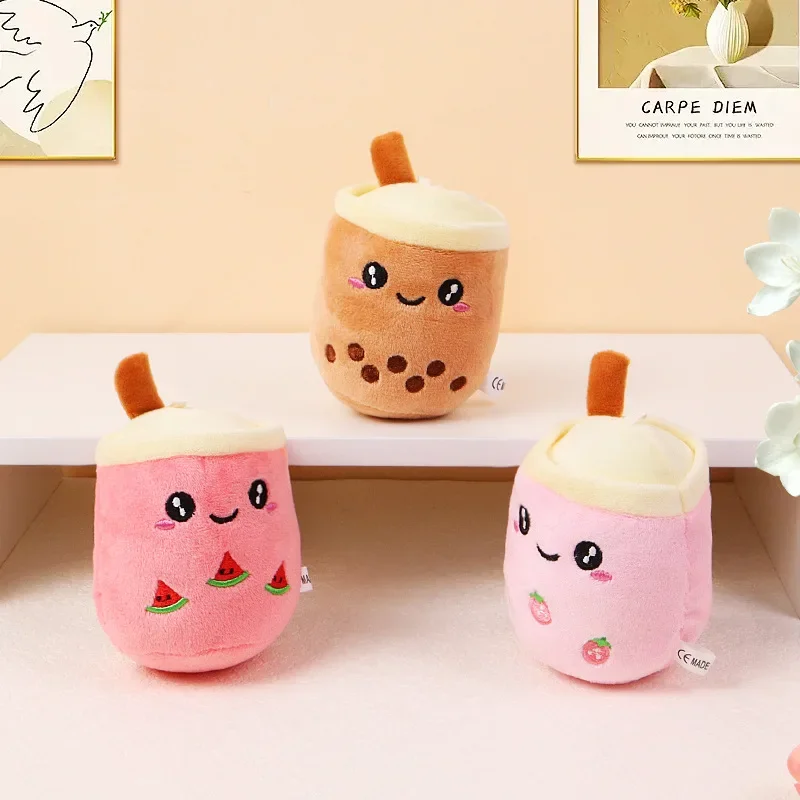 Cute Fruit Milk Bubble Tea Plush Doll Keychain Kawaii Soft Stuffed Plushies Toys Bubble Tea Keychain Backpack Pendant Girl Gifts 5