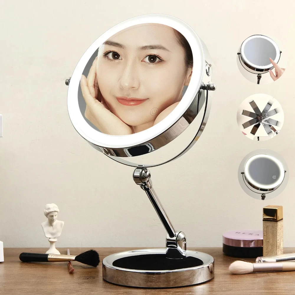 Magnifying Mirror Wall Mounted EREAL Rechargeable Lighted Makeup Mirror  Wall Mounted, 10X Magnifying Mirror For... Espejo Para Maquillaje, image size:1000x1000