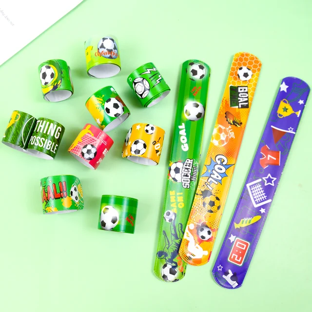 12/30pcs Soccer Slap Bracelets Wristband Toys for Kids Birthday