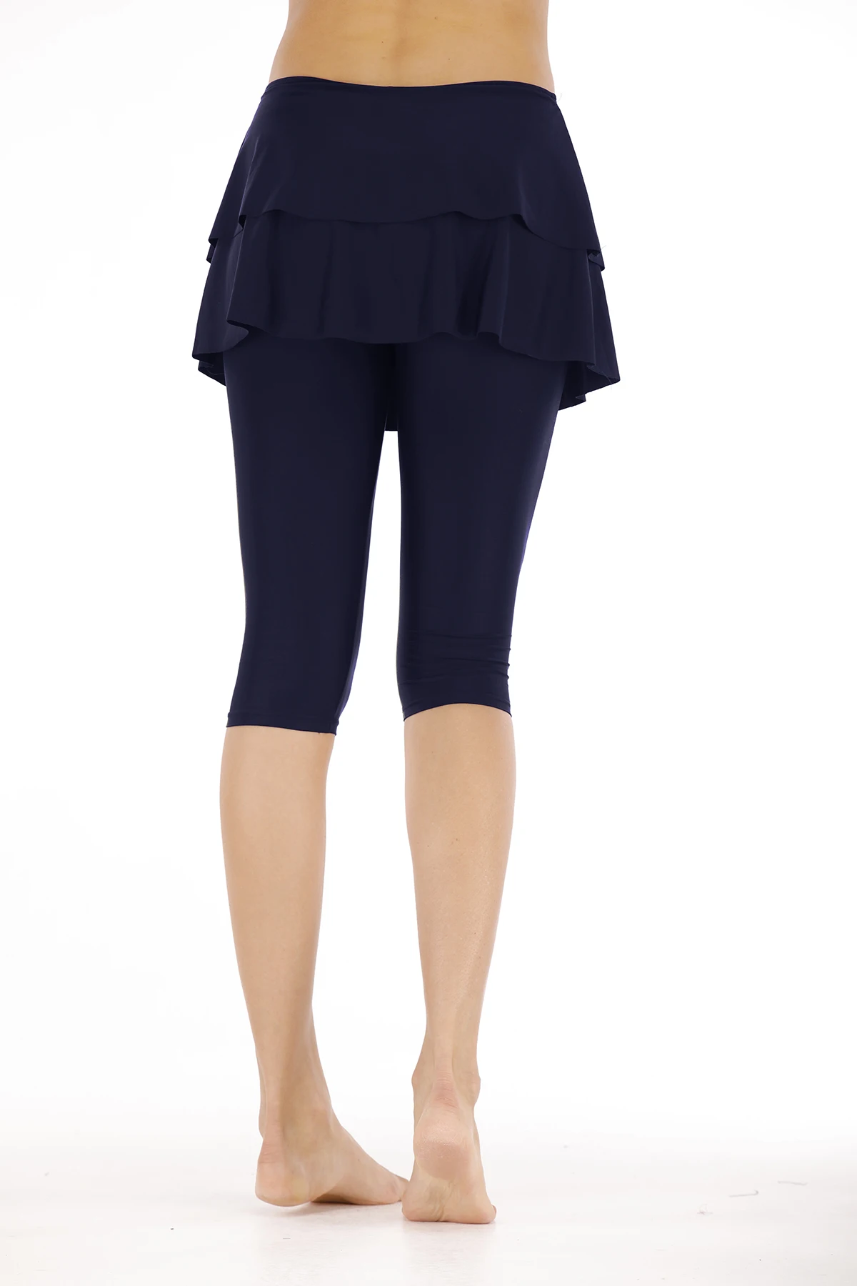 Women's Dark Blue Skirted Swim Legging Pants Cover-up UPF 50+ Sun Protection 2